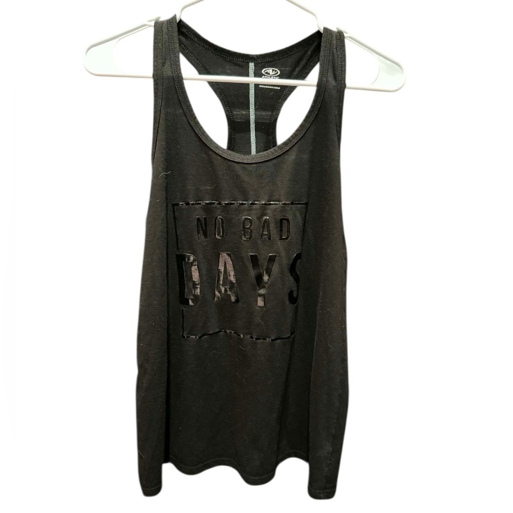 ATHLETIC No Bad Days Black Racerback Tank MEDIUM